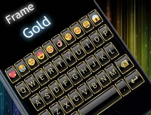 Emoji Keyboard Frame Gold android App screenshot 0