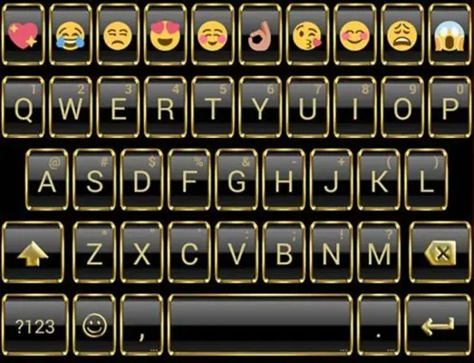 Emoji Keyboard Frame Gold android App screenshot 1